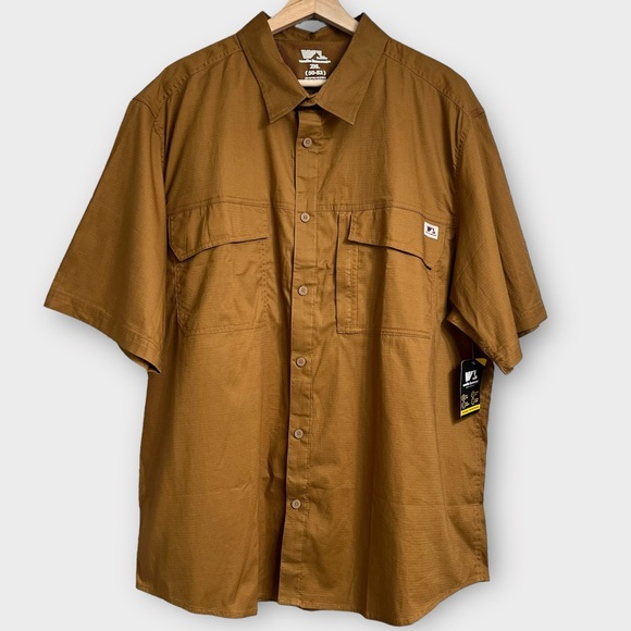NWT Wells Lamont Men's Short Sleeve Flex Performance Ripstop Work Shirt 2XL - Picture 2 of 7
